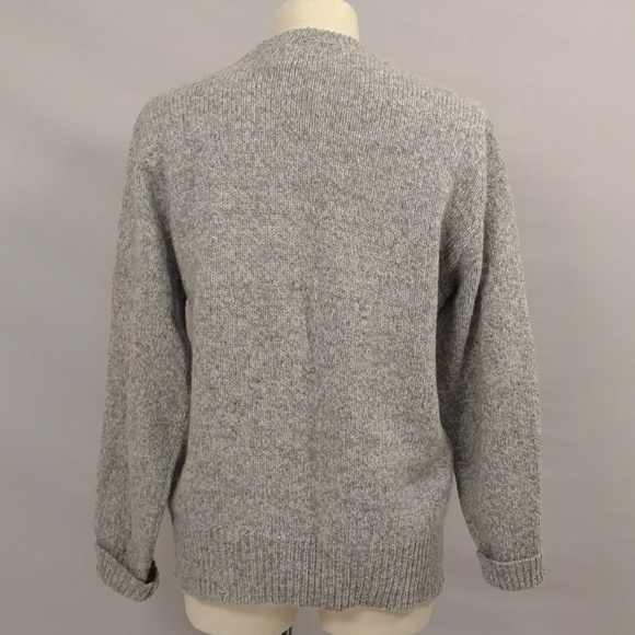 Wool Sweater, Natural heather Gray & blue, Unisex - Picture 3 of 8